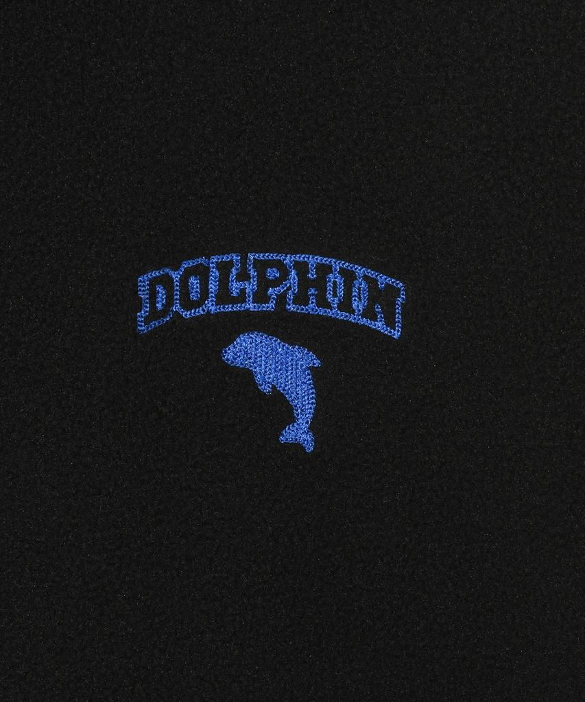 Dolphin Wave Apparel [Набор] Толстовка с молнией из флиса с вышивкой в виде дельфина и брюки на шнурке Черный