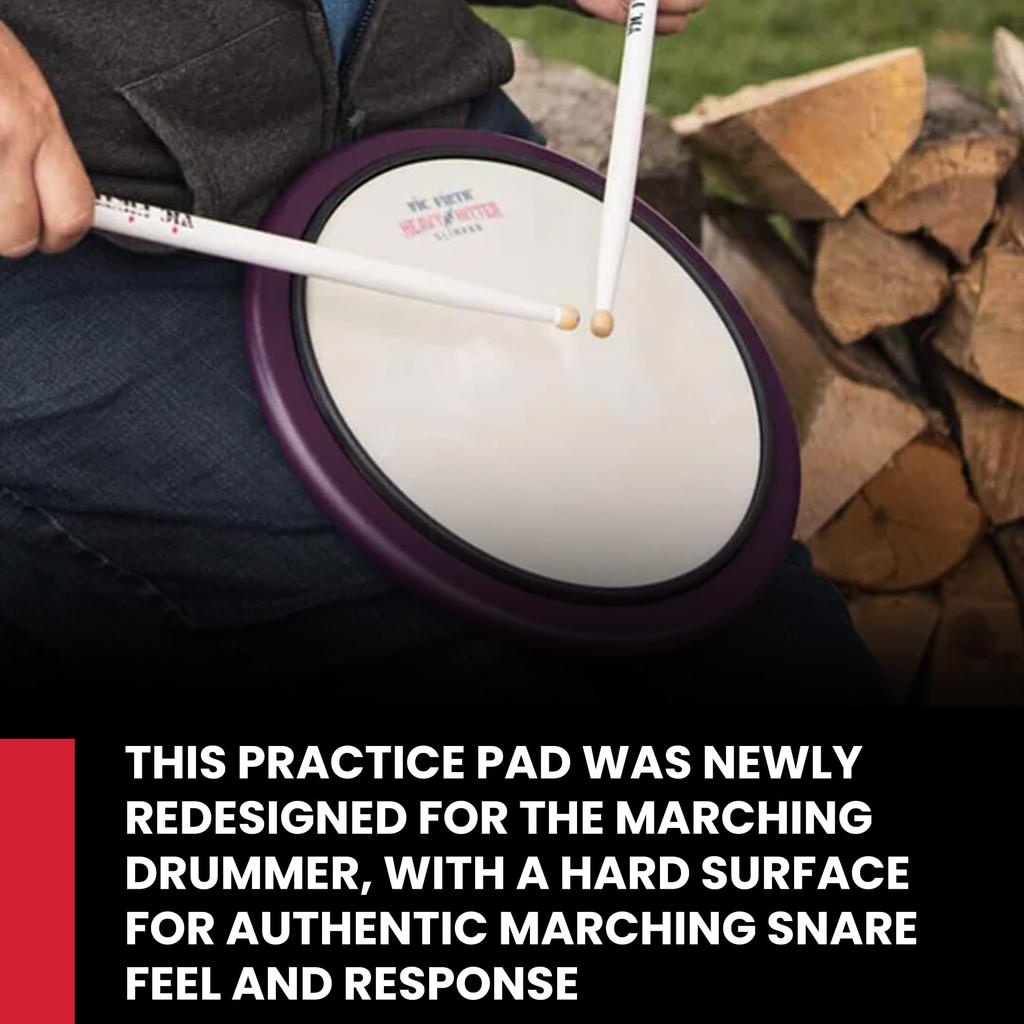VIC FIRTH Тренировочный пэд Heavy Hitter с ободом, толстый пэд для маршевого малого барабана - (VIC-HHPSTR)