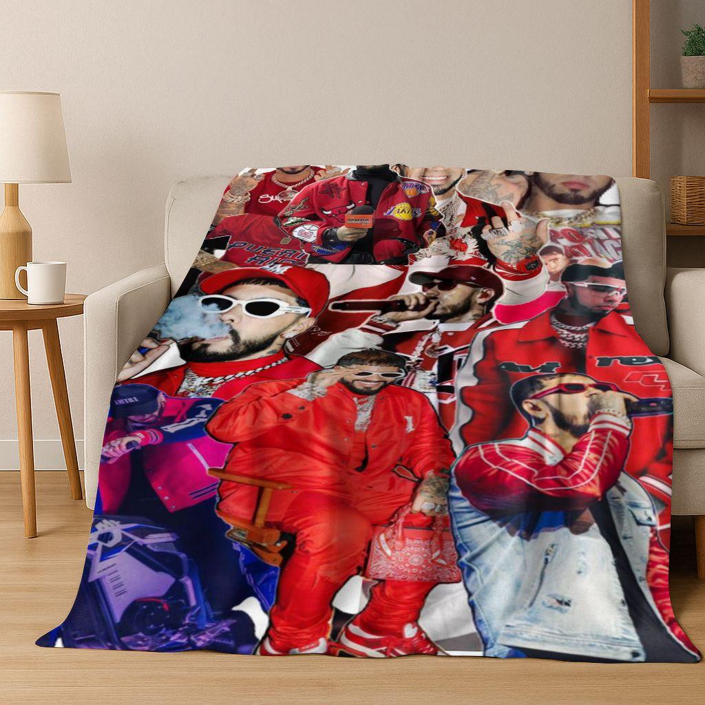26 Style Anuel AA  Hip Hop Rapper Singer Flannel Blanket,Warm and Cozy Soft Throw Blanket for Home Bedroom Bed Sofa Cover Kid