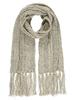 Women' Scarf with Glitter and Long Fringes, Ecru Passigatti