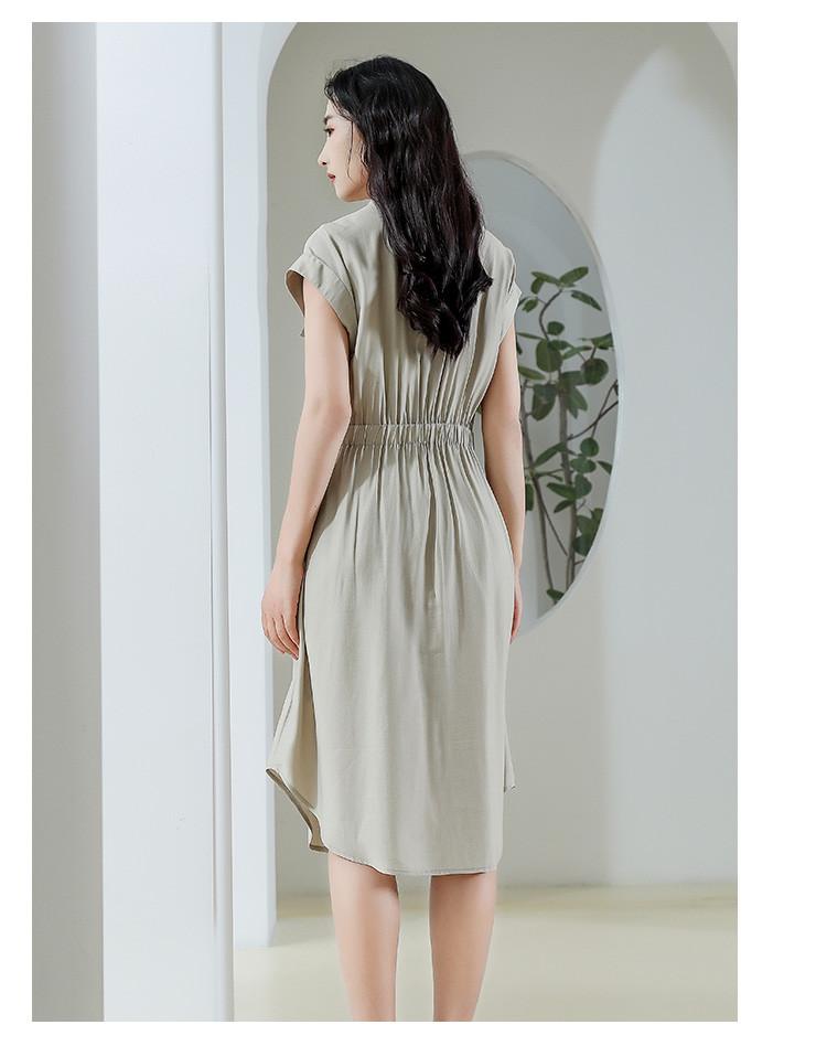 Summer Dress Simple Solid Color Commuting Women's Medium to Long Skirt