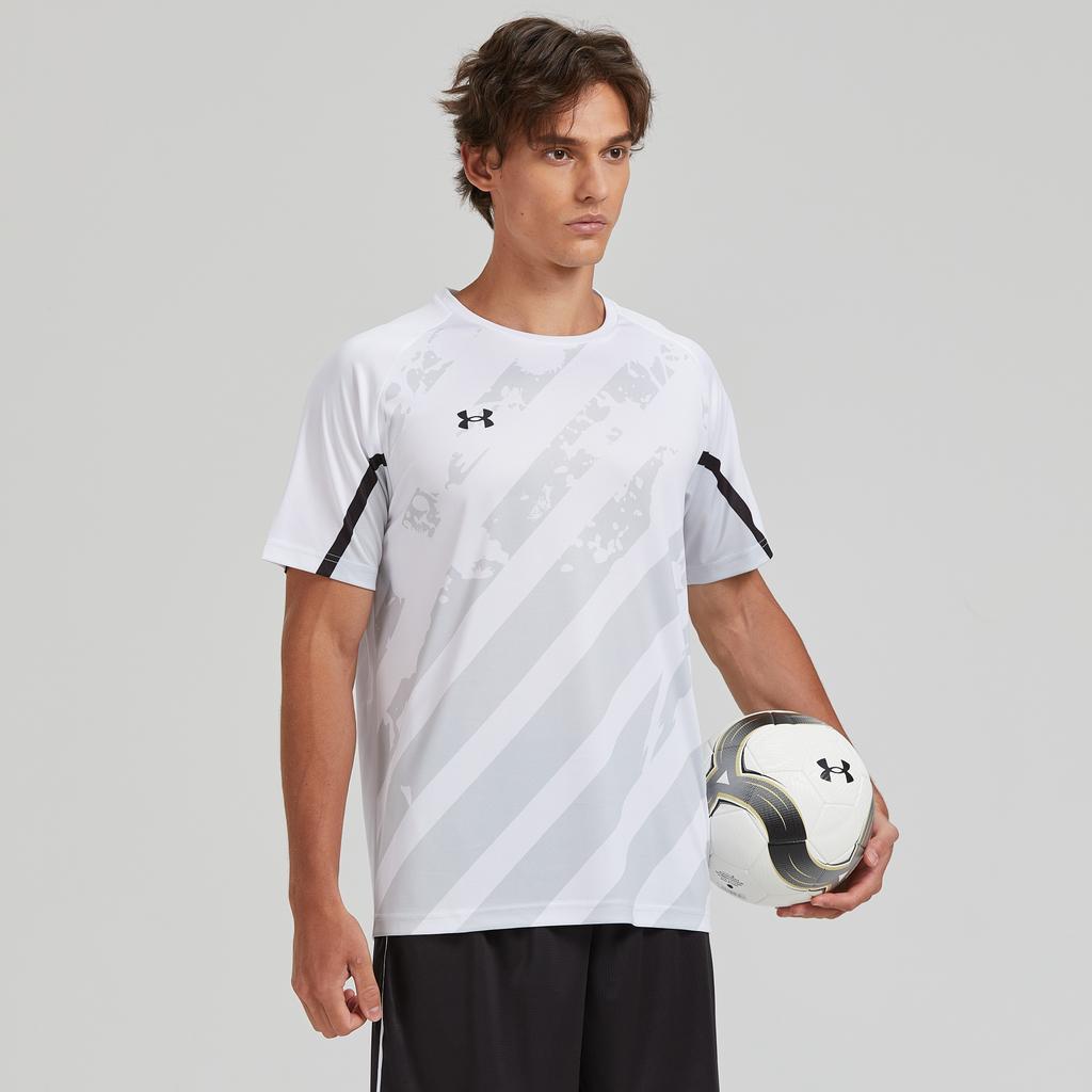 Under Armour Футболка с коротким рукавом для ежедневного фитнеса и велоспорта с простым логотипом, унисекс, белая 24500504-100