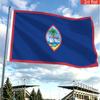 2D Flat - 1 Side 1.5 X 3Ft (45 X 90Cm) Guam Coconut Tree Sailboat Emblem Pattern Decorative Flag, Single-Sided Printed Polyester Material, Festive Dec