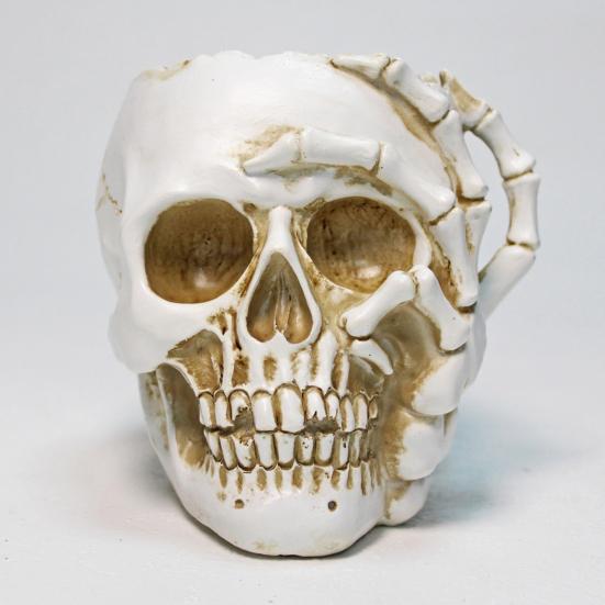 Кашпо в виде черепа, смола, кашпо в виде человеческого черепа, атмосферостойкое, готическое кашпо для посадки суккулентов, для использования в помещении и на улице