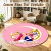 Round Rug Custom NameSailor Moon Pattern Non Slip Carpet Home Floor Decor