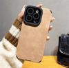 Luxury Suede Lambskin Leather Case For iPhone 16 15 14 Plus 13 12 11 Pro Max Camera Protection Shockproof Soft Silicone Cover