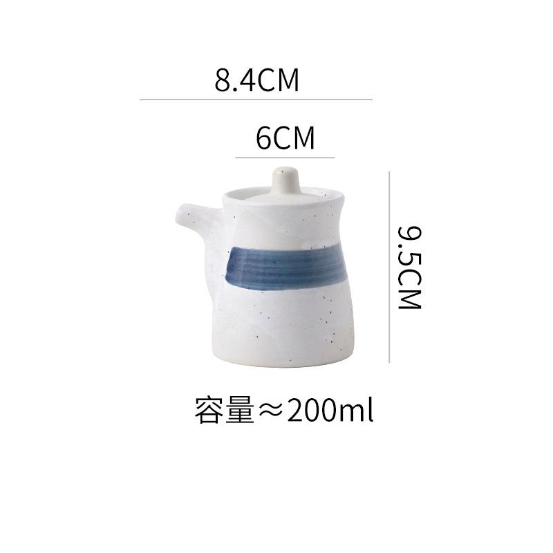Керамическая банка для приправ в японском стиле, креативная бутылка для приправ, банка для соуса, масла, уксуса, бутылка для чили, кухонный инструмент для приправ