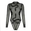 Transparent Mesh Thin Shapewear Seamless Slim Fit Bodysuit Long Sleeve Lace Jumpsuit  Gifts