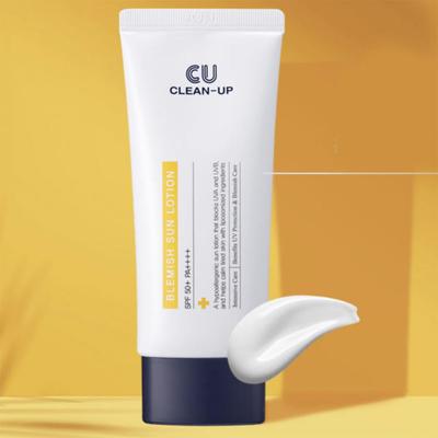 Солнцезащитный лосьон CU Clean Up Blemish Sun Lotion 60 мл SPF50+ PA++++, Kbeauty, корейская косметика, образец
