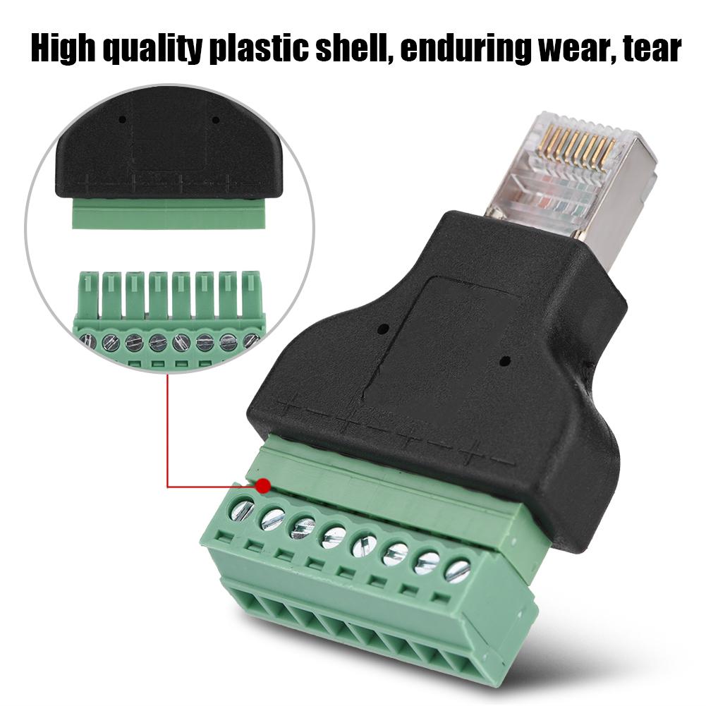 Разъем Ethernet DVR RJ45 Male Jack на 8-контактный винтовой клеммный разъем