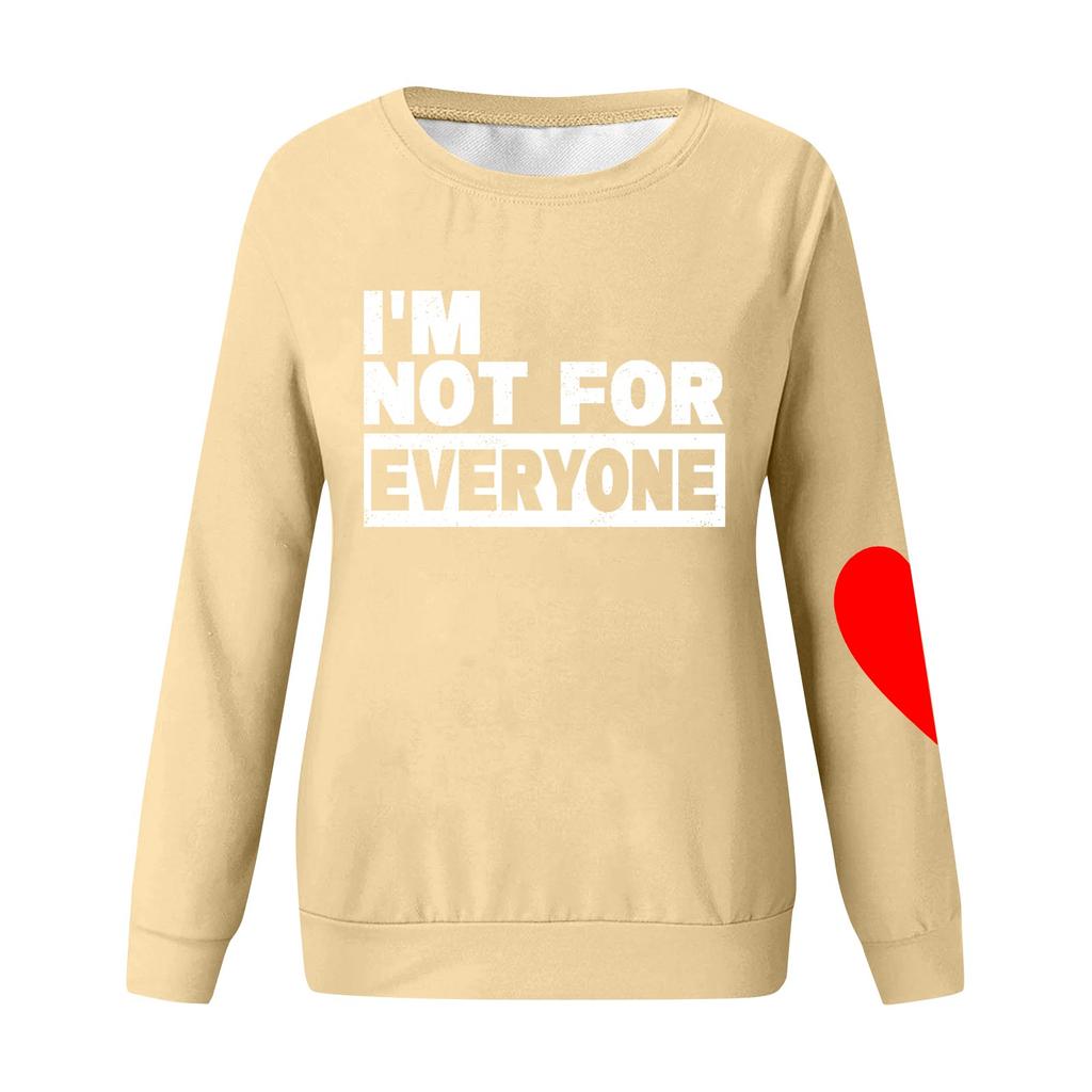 Женская повседневная мода ко Дню святого Валентина с принтом, длинным рукавом, круглым вырезом, толстовки, пуловеры, топы