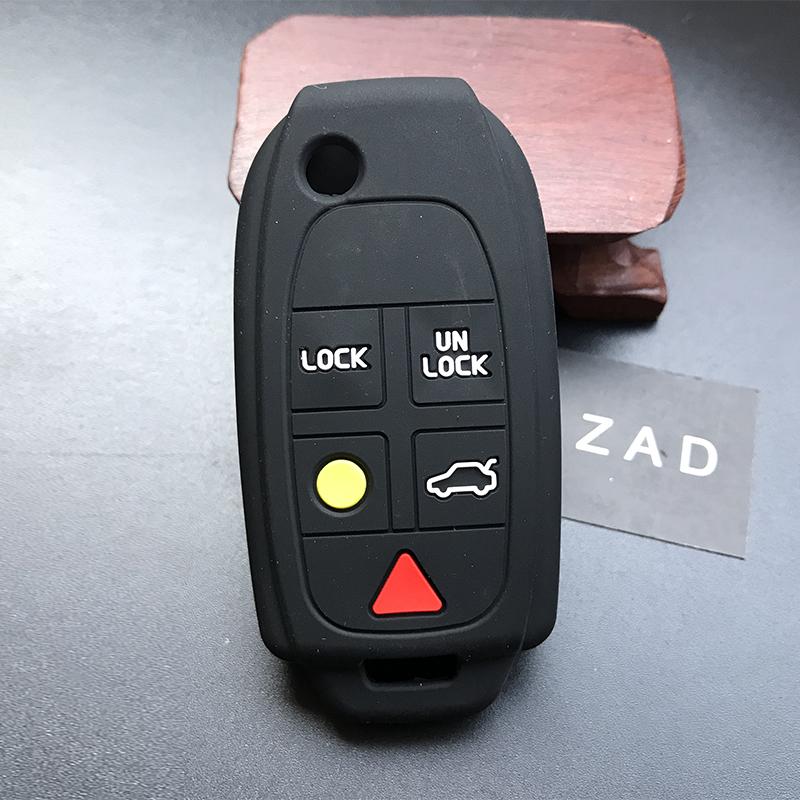ZAD силиконовый резиновый чехол-держатель для автомобильного ключа аксессуары скин для volvo XC90 S80 5 кнопок складной чехол-оболочка для ключа
