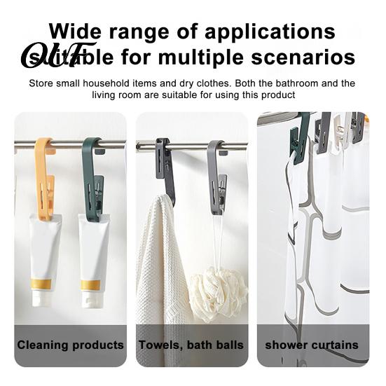 Wall Hangers for Small Objects Laundry Hook with Clip, Non-Drilling ABS Closet Organizer, Multi Purpose Bathroom Towel Holders Durable Anti-slip