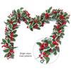 3.2FT Red Berry Christmas Garland with Green Leaves Artificial Christmas Garland Fireplace Table Centerpiece