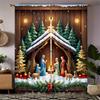 2Pcs Christmas Present Luxurious Christmas Decoration Curtains Festive Digital Print Holiday Decor Living Room Bedroom Kitchen