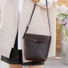 Cowhide Niche Light Luxury Bag Women's Bag Hand Grab Card Bag Simple Women's Mobile Phone Change Bucket Bag