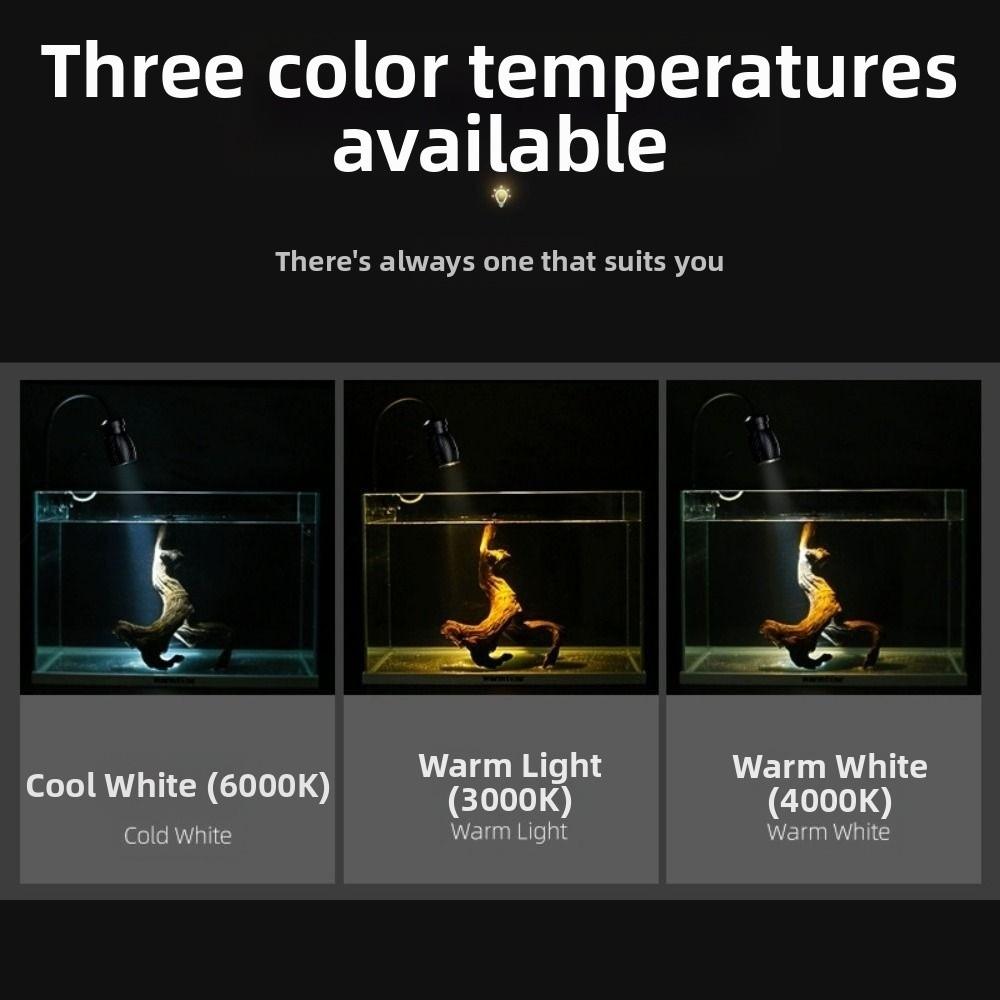 3 Вт Мини Аквариумная Лампа на Зажиме, Поворот на 360 Градусов, Регулируемый Фокус, Точечный Светильник, Домашние Украшения