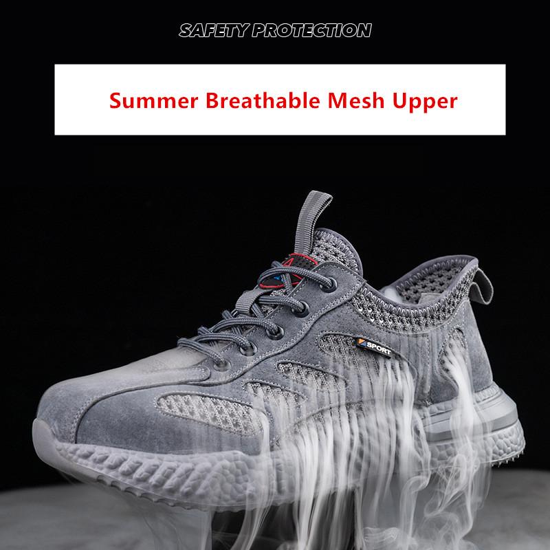 Летняя защитная обувь. Дышащая легкая рабочая обувь со стальным носком. Защитная обувь от проколов. Защитные рабочие кроссовки для мужчин.