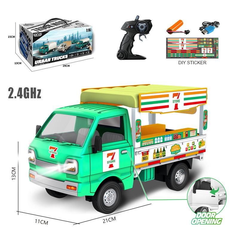 RC Truck Drift Car 2.4G Remote Control transport vehicle Cars Trucks with door open lights sounds Toys for Boys Kids Children