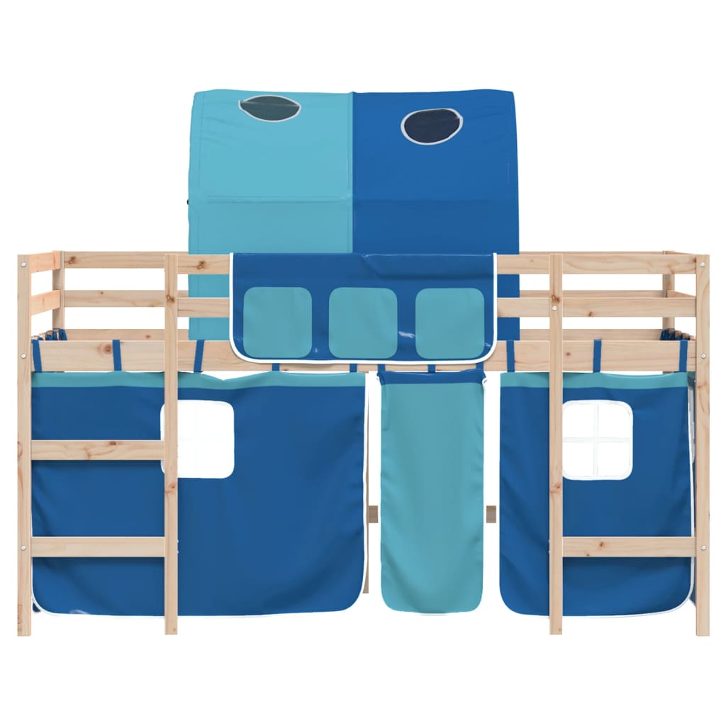 Kids  Loft Bed with Tunnel Blue 80 x 200 cm Solid Pine Wood