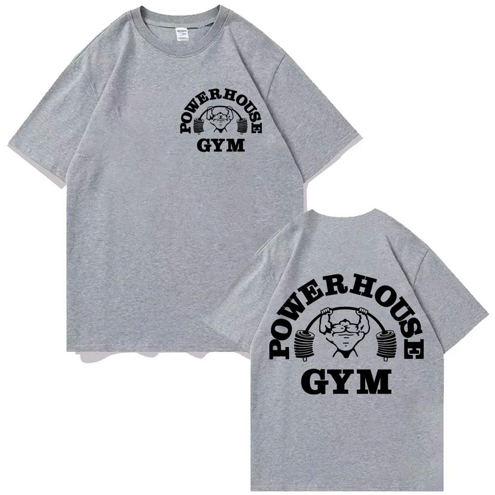 Powerhouse Gym Графические Футболки Мужские Женские Мода Повседневная Спорт Короткий Рукав Футболка Высококачественный Хлопок Оверсайз Футболки
