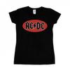 AC/DC Womens/Ladies Red Circle Logo Cotton T-Shirt