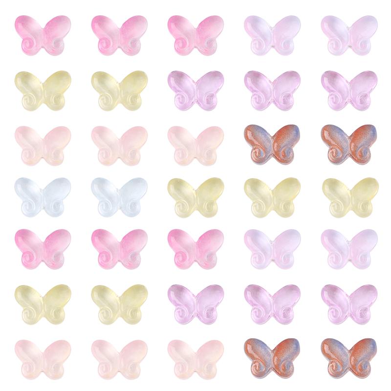 20 шт стеклянные бусины-бабочки для DIY ожерелье, браслет, серьги, изготовление ювелирных изделий, аксессуары для рукоделия