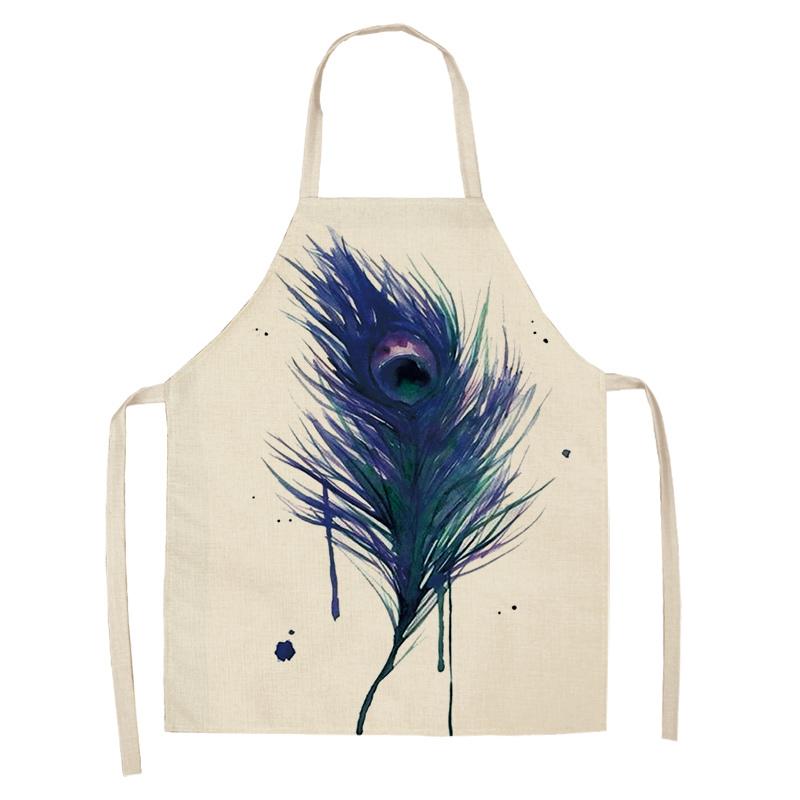 Фартук с принтом «Ловец снов» из перьев, званый ужин, барбекю, нагрудник для приготовления пищи, льняной фартук, фартук для уборки дома, против пятен и масла