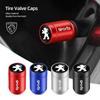 4Pcs Alloy Car Tire Valve Caps For Peugeot 208 2008 308 3008 408 4008 508 5008 RCZ Auto Wheel Tyre Air Valve Caps AccessoriesSet
