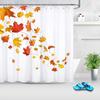 LB Осенний Занавеска для душа с падающими кленовыми листьями Осенняя тема Красный Оранжевый Желтый Лаконичные белые занавески для душа для ванной с крючками 72x72 дюйма Водонепроницаемый