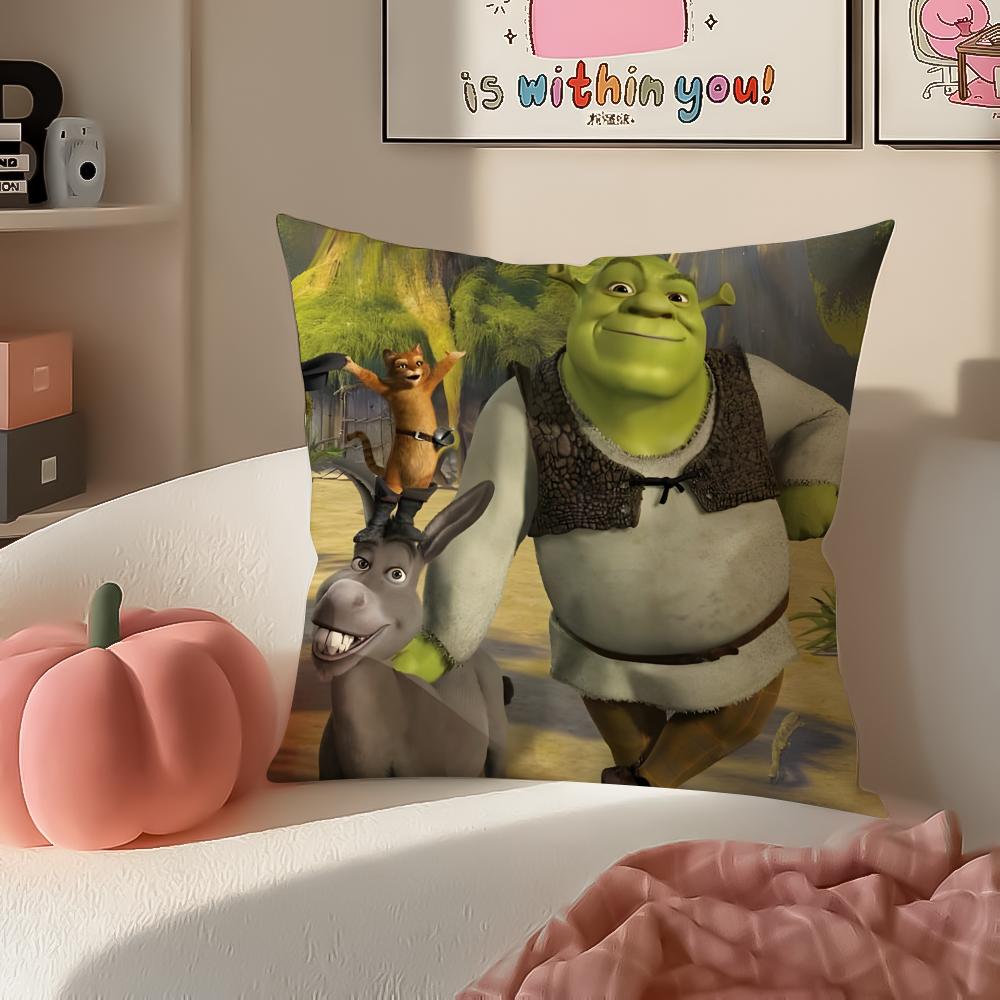 Hilarious Movie SShrek Cushion Cover Pillowcase Short Plush Invisible zipper Room Sofa Cushion Cover