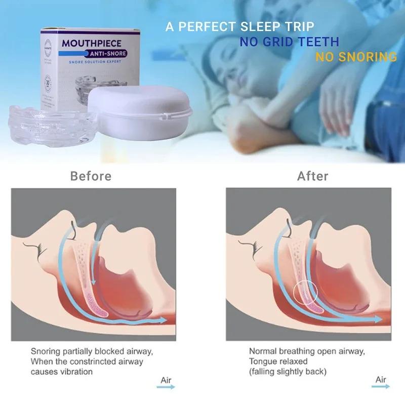Anti Snoring Bruxism Mouth Guard Device Improve Sleeping Quality Anti Apnea Snoring Solution with Storage Box