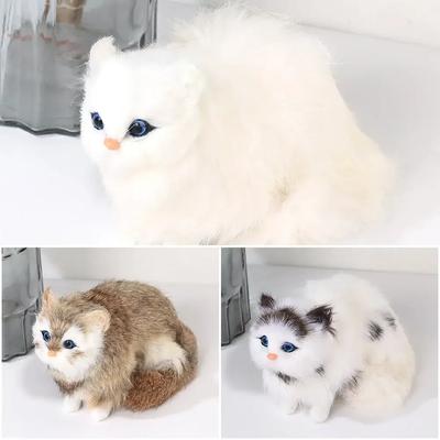 Моделирование пушистый подвесной кот реалистичная кукла кошка фигурки животных плюшевый подвесной котенок игрушка милый котенок модель подарок домашний декор для телевизора