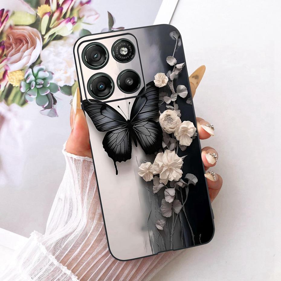 Модный Чехол с Буквой для Телефона Motorola Moto G77 G67 Задняя Крышка Для MOTO G67 G77 5G Мягкие Черные Силиконовые Чехлы