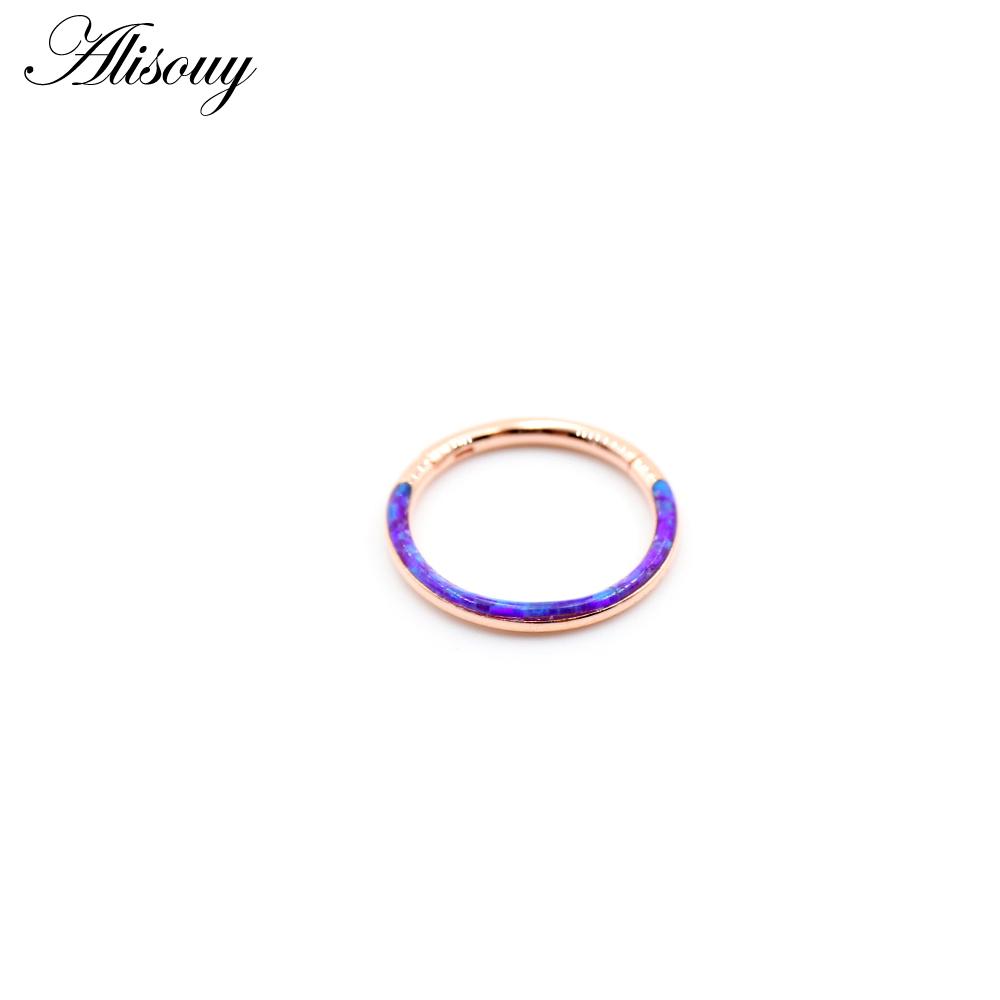 Alisouy 1 шт., нержавеющая сталь 316L 16G, поворотный шарнирный кликер, кольцо для носовой перегородки, опаловое кольцо, серьги для бровей и губ, украшения для пирсинга тела