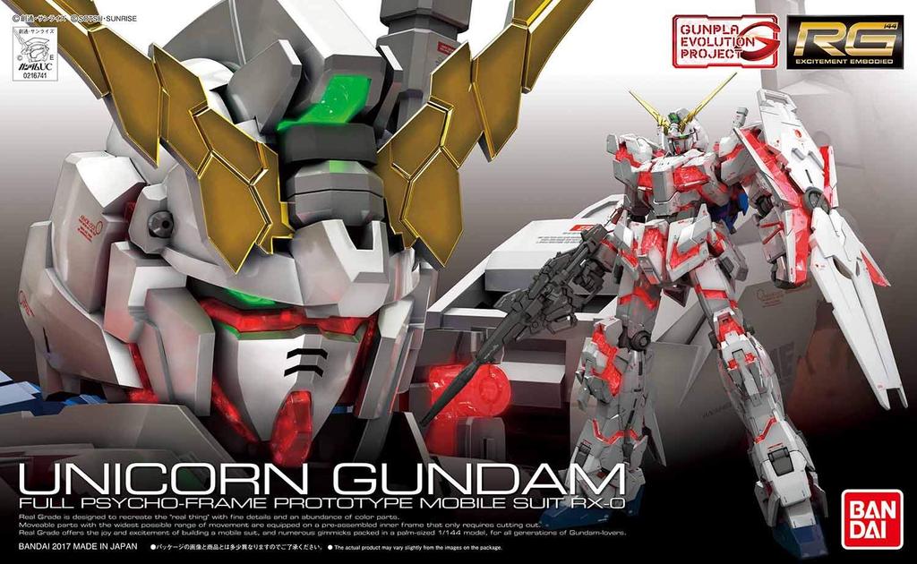 RG Mobile Suit Gundam UC Unicorn Gundam scale plastic model 1/144 pre-colored