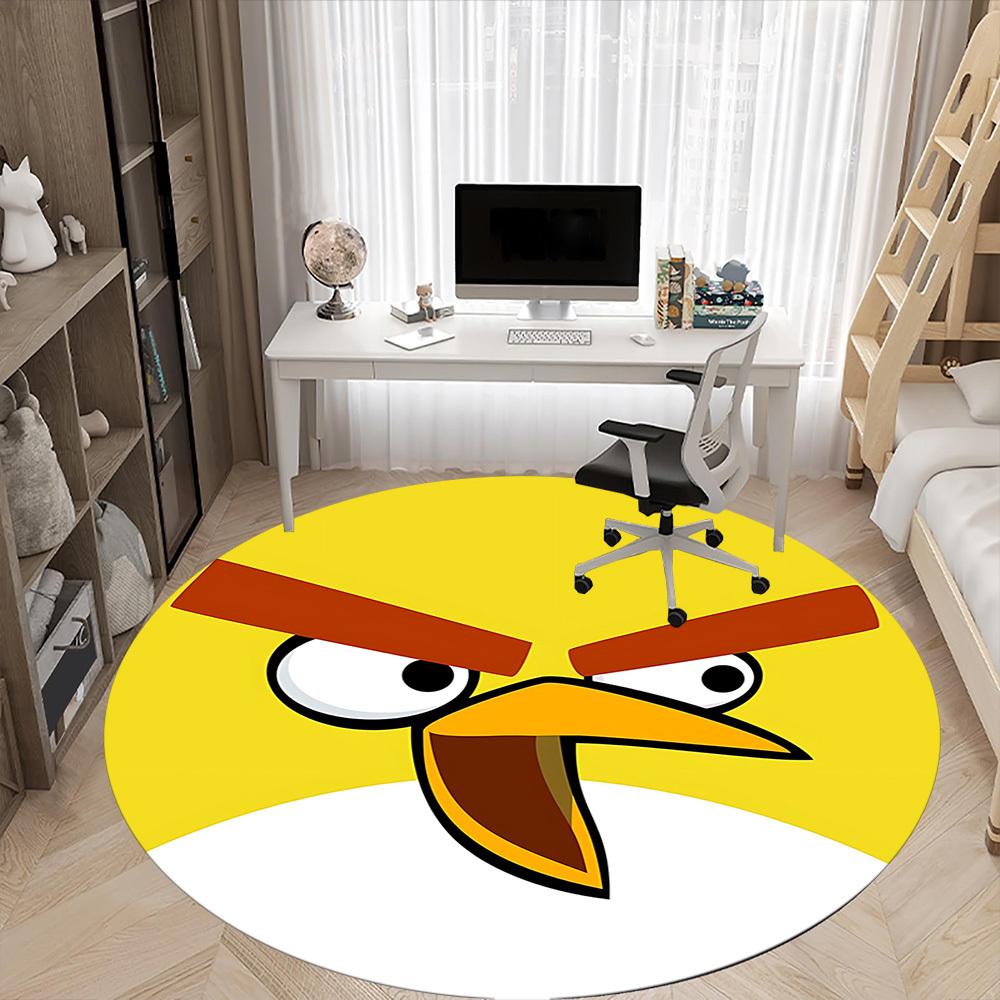1PC Angry Birds Office Round Area Rug, Indoor Mat Suitable For Office, Under Office Chairs Bedroom Living Room Home Decor DT1212058