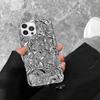 Серебристый Тин-бумажный Чехол для Телефона для iphone 17 16 15 14 13 11 12 Pro Max X XS Max XR Волнистый Ударопрочный Мягкий Чехол