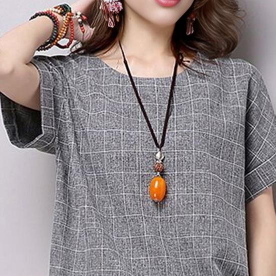 Женский клетчатый комплект из 2 предметов: повседневный комплект из топа с круглым вырезом, короткими рукавами, укороченными брюками и карманами, летний свободный комплект для отдыха