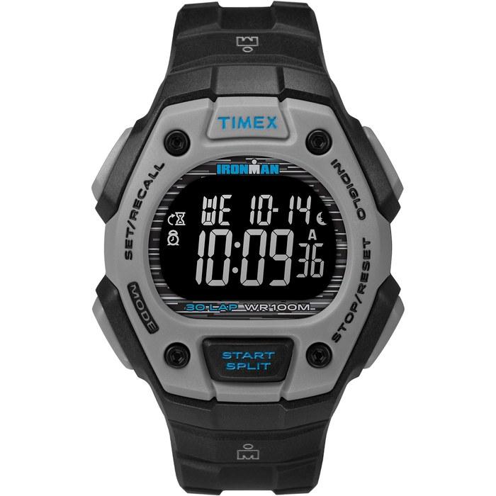 Мужские часы Timex Ironman Triathlon Classic 30 38 мм, Черные/Цифровые черные/Черные. Хронограф.