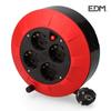 Кабельный барабан - edm - 5 м - 4 розетки - Термозащита - Для помещений