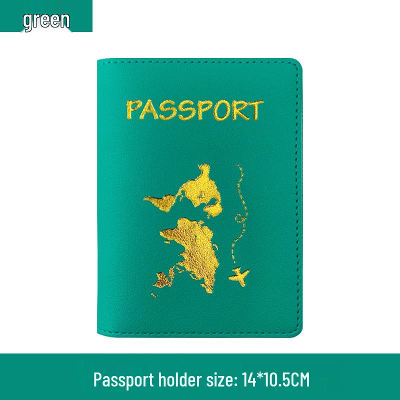 Customizable PU Leather Passport Cover with Hot Stamped Logo, Map, Luggage Tag, & Passport Holder Set