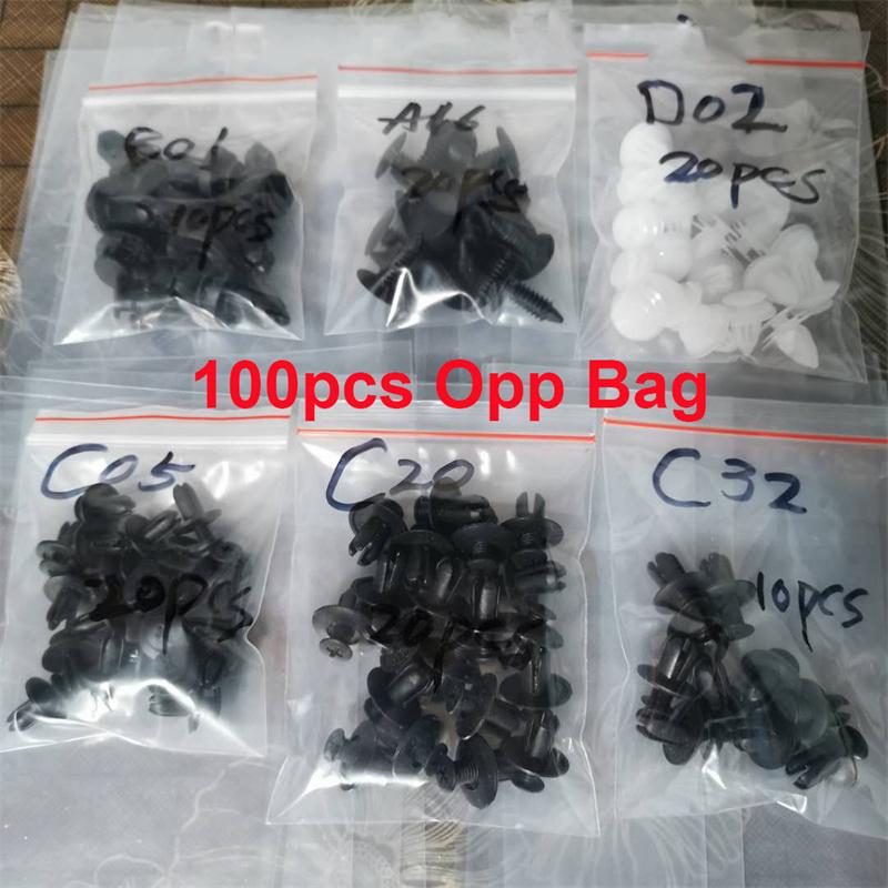 100pcs Mixed Auto Fastener Clip Car Body Push Retainer Pin Rivet Bumper Door Trim Panel Retainer Fastener Kit Car Accessories