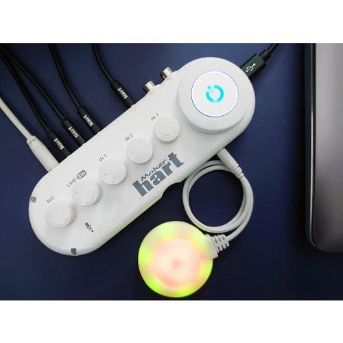 Makerhart Just Combo V 5-Channel Stereo Input/Microphone Input/Bluetooth Input/Output/USB Audio Output/Built-in Microphone/USB Mute/Audio Mixer Interf