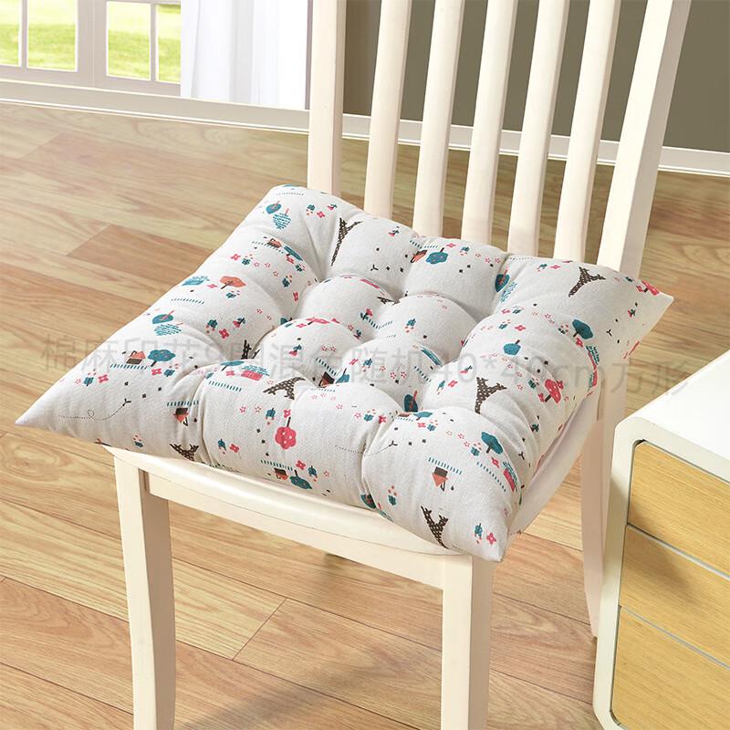 Зимняя утолщенная хлопково-льняная квадратная подушка на сиденье