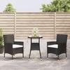VidaXL 3-piece Garden Bistro Set Black Cushions Poly Rattan, Bistro Set, Outdoor Bistro Set, 3187414