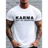 Мужская футболка KARMA европейского размера - Однотонная, с коротким рукавом, с круглым вырезом, повседневный топ с принтом-буквой, дышащий, подходит для всех сезонов