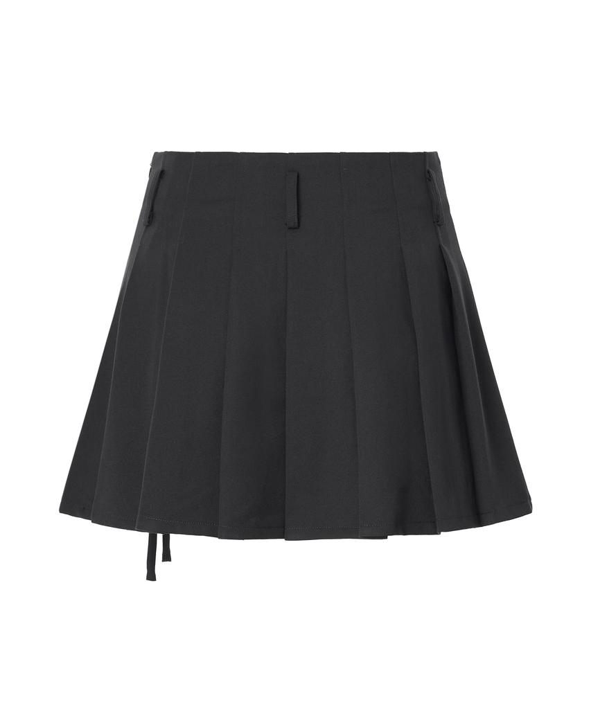 Zero Planet Classic Pleated Skirt Pants [Charcoal]