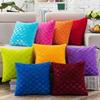 Luxurious Soft Velvet Cushion Cover Featuring Bright Color Grids Checks Design