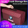 2025 Hot Car Trunk Storage Bag Leather Camping Box Collapsible Auto Emblem Organizer Accessories For BMW M Performance M5 E36 E6
